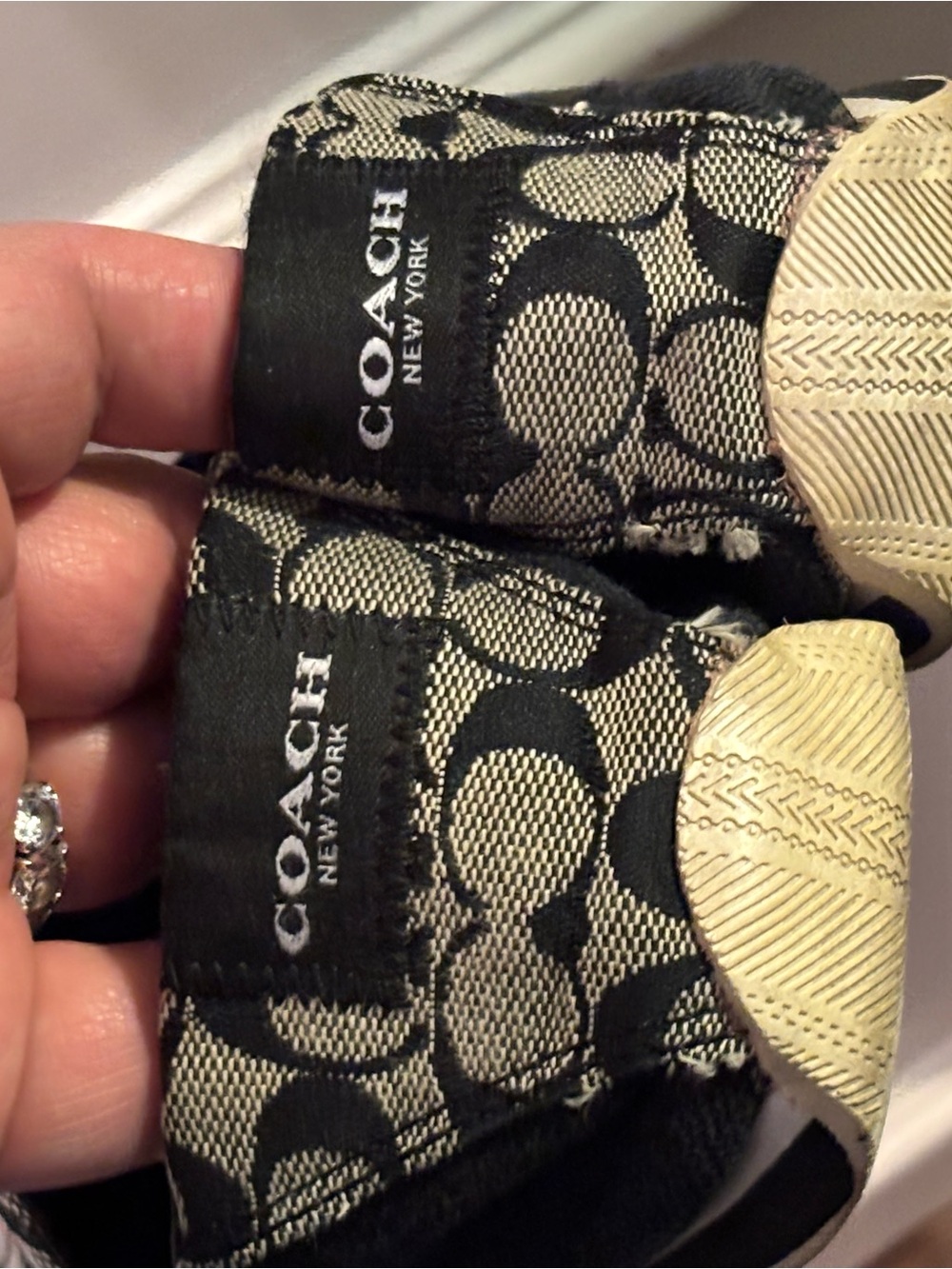 Coach Black and Cream Signature Slip-On Flats - Picture 10 of 11